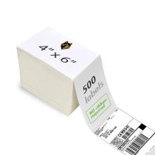 4000 pcs 4" x 6" Fanfold Direct Thermal White, 500 labels per stack